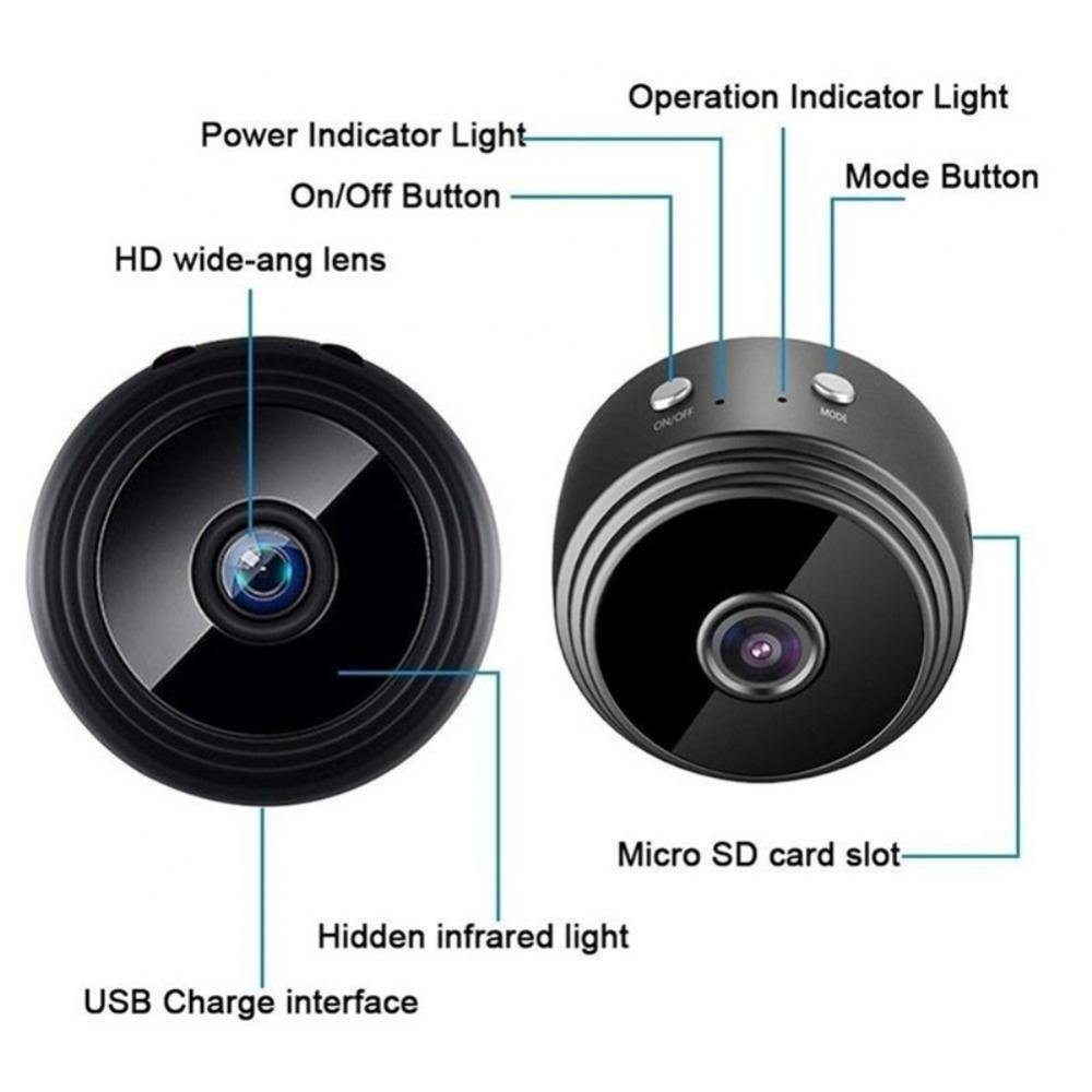 A9 Mini Camera Wireless WiFi IP Home Security HD 1080P DVR Night Vision Remote, 2-Way Audio, Surveillance,Phone Smart Motion