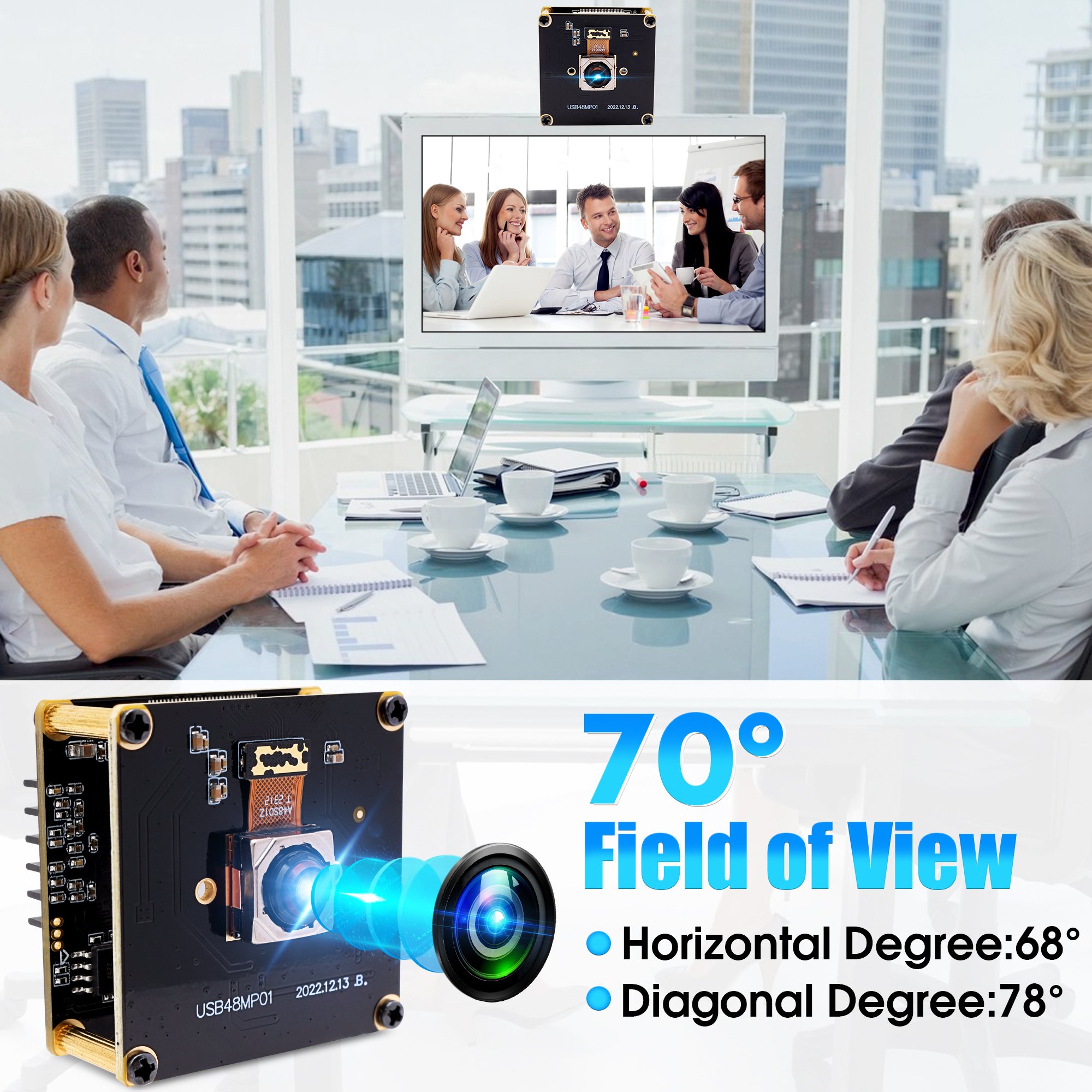 ELP 48MP Auto Focus USB Camera 8000*6000 Fast Focus Ultra HD Free Driver High Resolution Camera Module For Video Conferencing