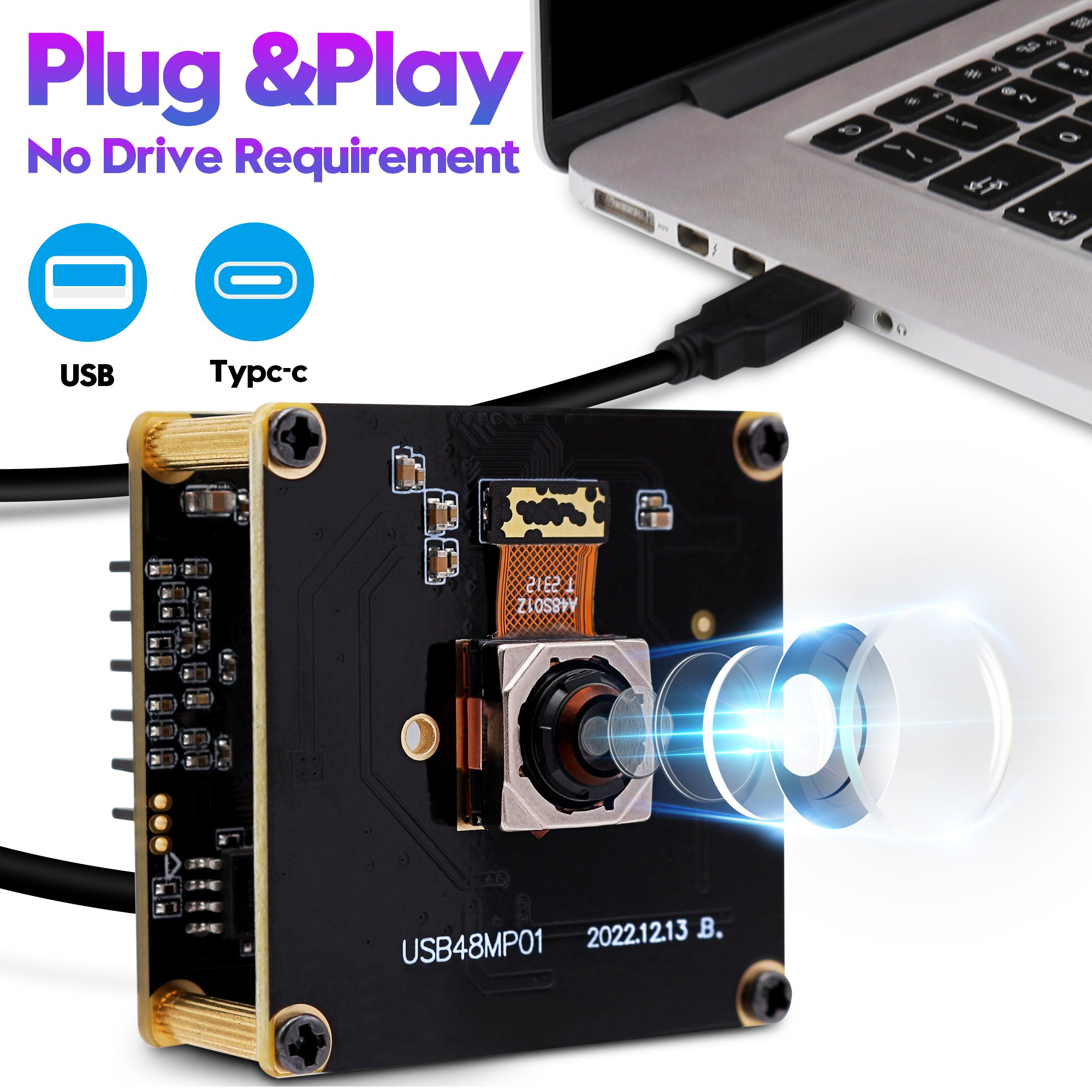 ELP 48MP Auto Focus USB Camera 8000*6000 Fast Focus Ultra HD Free Driver High Resolution Camera Module For Video Conferencing