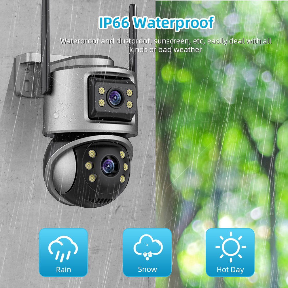 6MP Dual Lens iCsee ptz WIFI Camera IP Network Camera Outdoor Human Auto Tracking Wireless Security icsee WIFI Camera