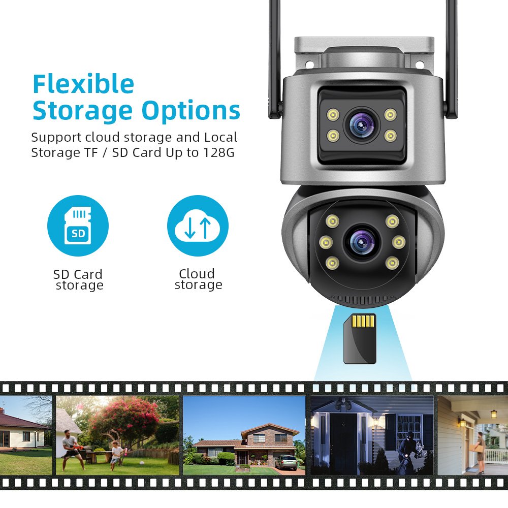 6MP Dual Lens iCsee ptz WIFI Camera IP Network Camera Outdoor Human Auto Tracking Wireless Security icsee WIFI Camera