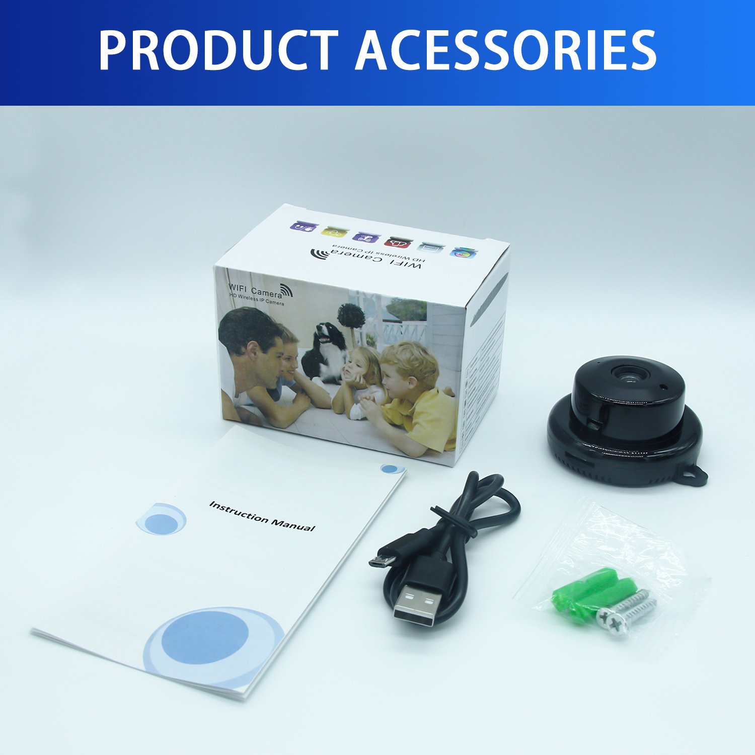 Home Wifi Mini V380 Camera Wall-mounted Wireless APP Support Motioning Detection Indoor Camcorder