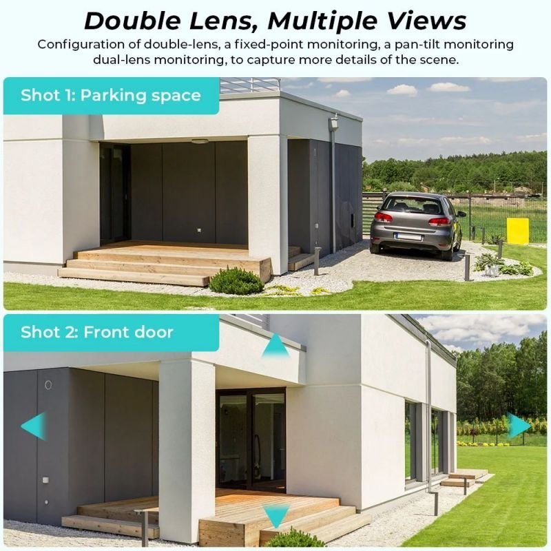 Hot Sales V380 Indoor/Outdoor Dual Lens Network Camera WiFi Wireless 4G GSM PTZ Security Camera Night Vision 2-Way Cloud