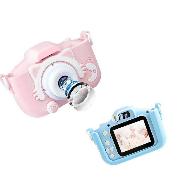 YMX CAX5S Mini Cute Pink Blue Black Inteligente Electronic Electric Kids Selfie Cartoon Toy Camera for Child Children
