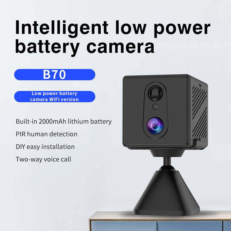 O-KAM Mini Camera 3MP Low Power WiFi Night Vision Wide Angle Two-Way Audio Built-In Mic Indoor Use Supports SD Card Cloud Data