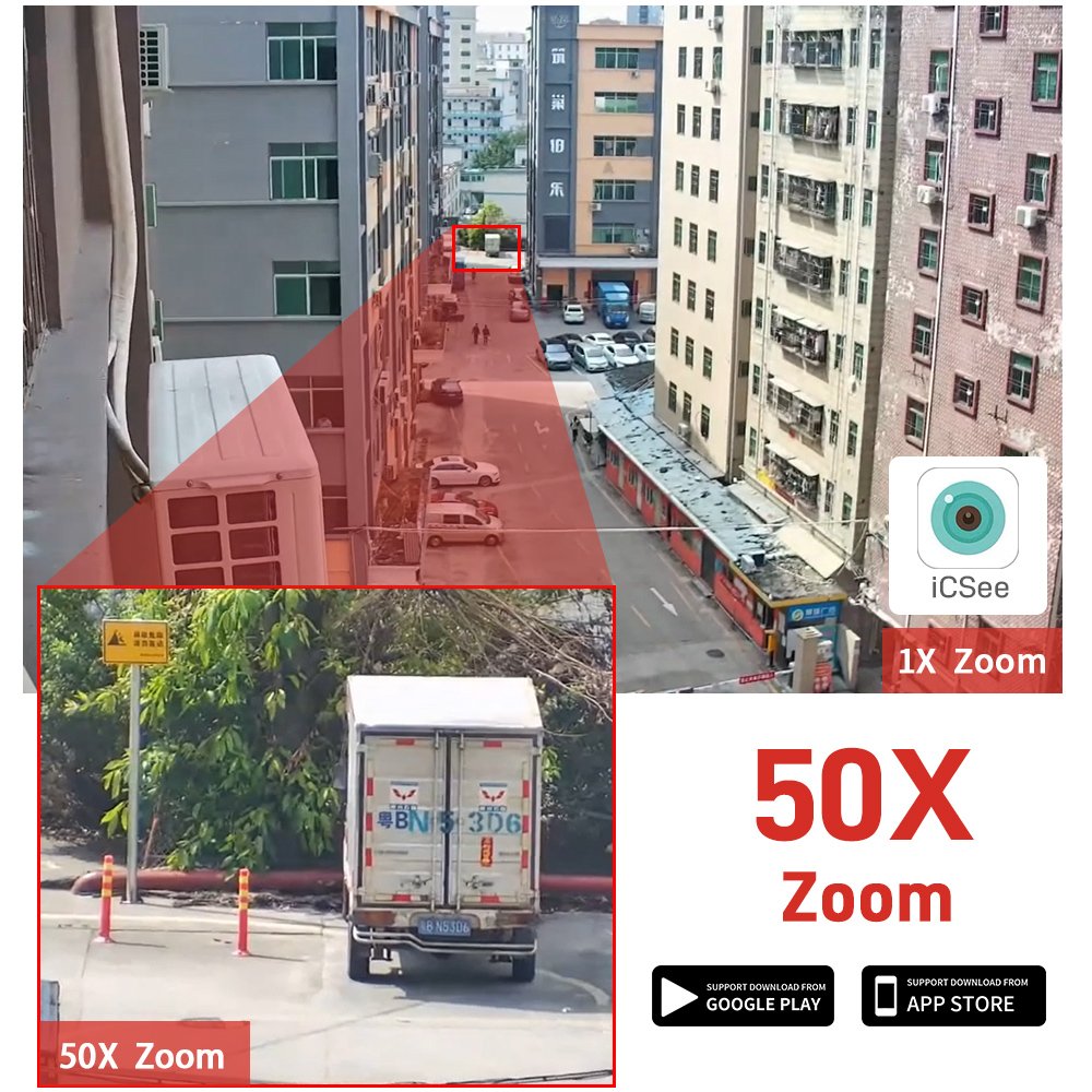 5MP 8MP IP CCTV Camera 18x Optical Zoom Network 50x Optical Zoom Alarm Lens Indoor Outdoor Application 1 Year Warranty Cloud