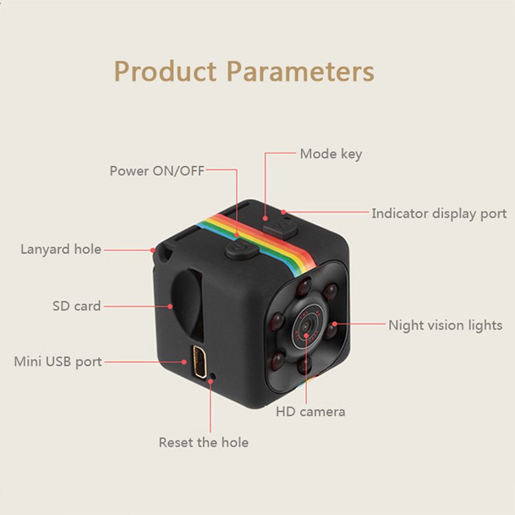 SQ11 HD 1080P Mini Camera with Night Vision and Motion Detection for Security Surveillance Camera