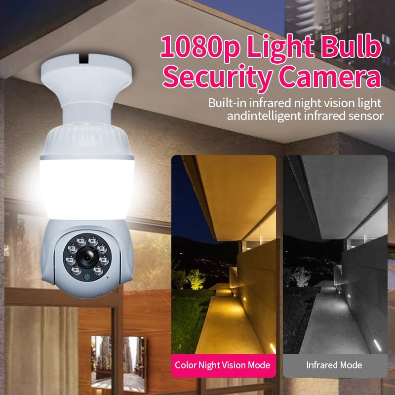 2024 hot selling wireless network 2MP bulb E27 socket two -way intercom mini PTZ HD wifi IP camera