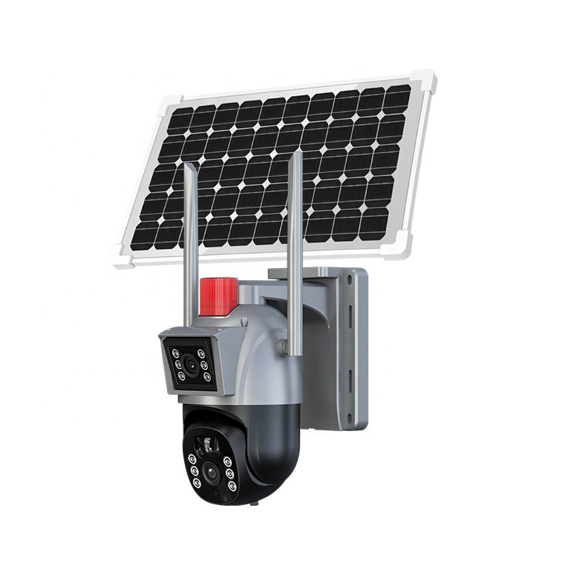 Eseecloud 4K 4G SIM Card Dual Len Outdoor Cameras Color Night Vision PIR Detect AI IP Solar Surveillance CCTV PTZ Camera Network