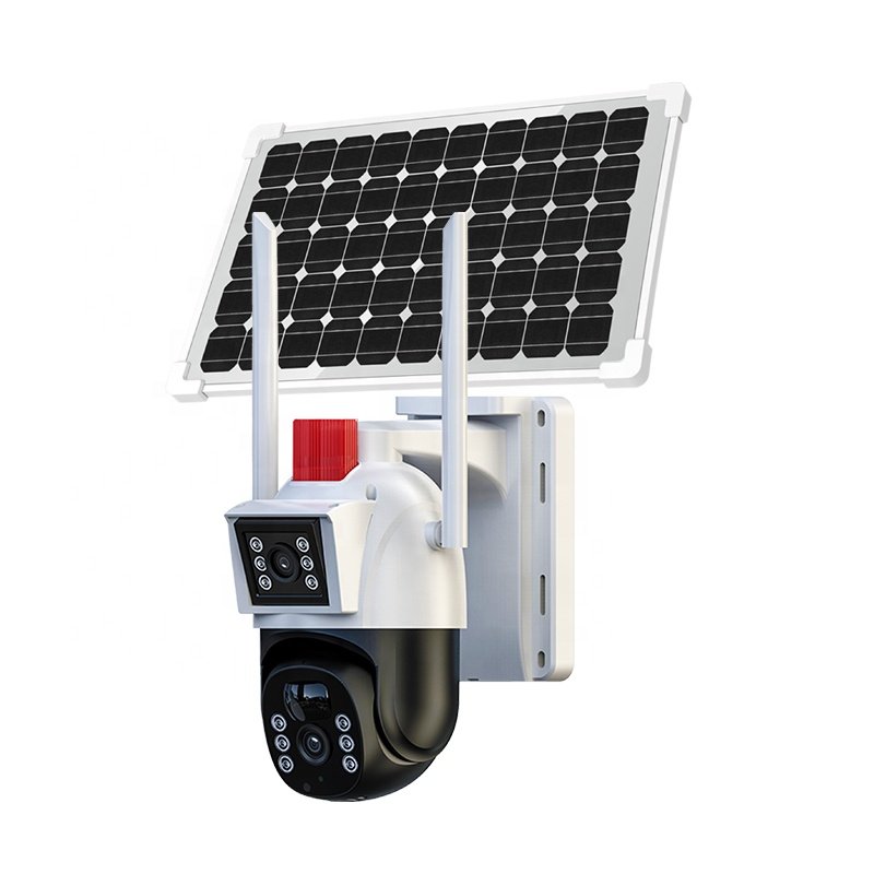 Eseecloud 4K 4G SIM Card Dual Len Outdoor Cameras Color Night Vision PIR Detect AI IP Solar Surveillance CCTV PTZ Camera Network