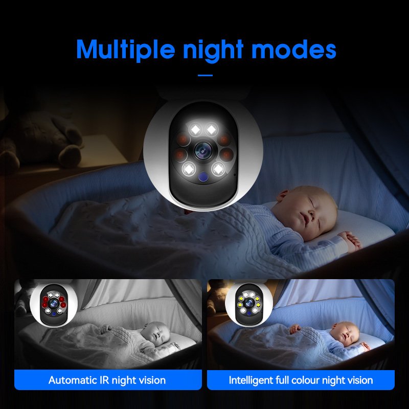 Anywii Factory Night Vision Dual Lens Wifi Camera with Two-way Audio for Home Security Camera Indoor Wifi Camera Baby Monitor
