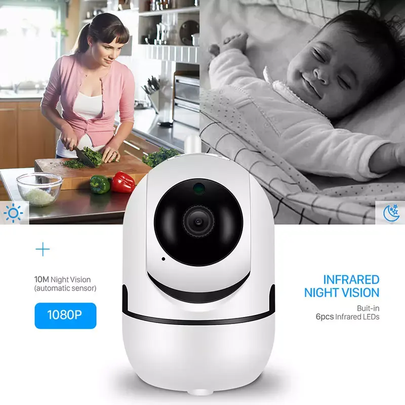 Hongnaer Full HD YCC365 Plus Smart Home Indoor Wireless WiFi PTZ IP Camera 360 Degree Baby Monitor WiFi Security Camera