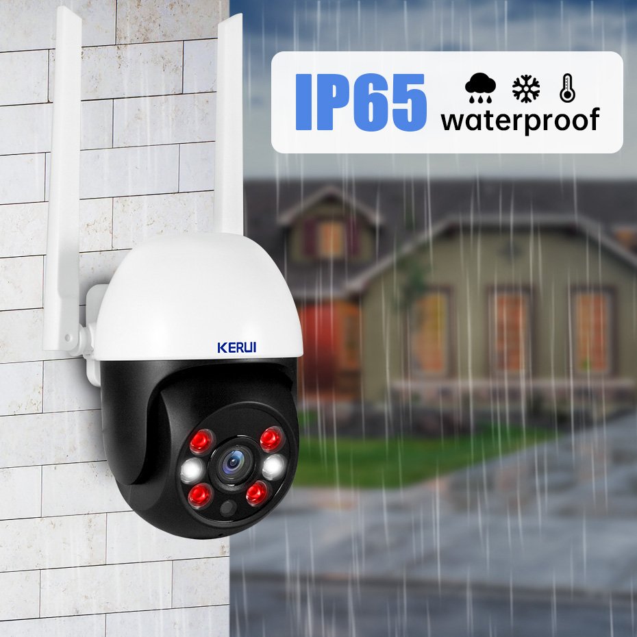 KERUI 8MP 4K Tuya Smart Wifi IP Camera Color Night Version Home Security Indoor PTZ Dome Outdoor Network Camera Motion Tracking