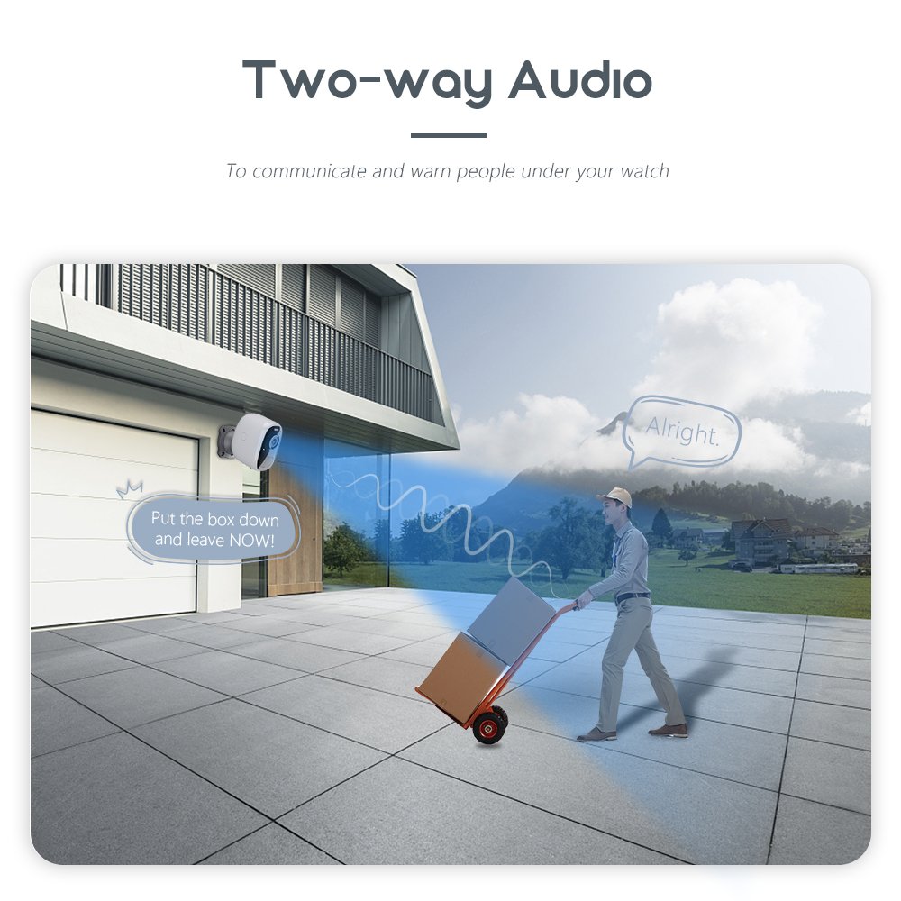 2mp 110 degree wide visual wire anale two way audio IP65 waterproof wifi mini security camera
