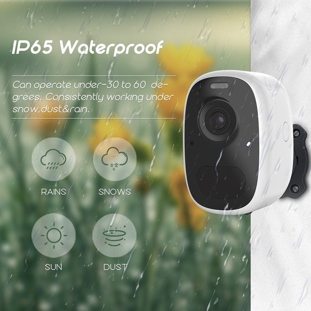 2mp 110 degree wide visual wire anale two way audio IP65 waterproof wifi mini security camera