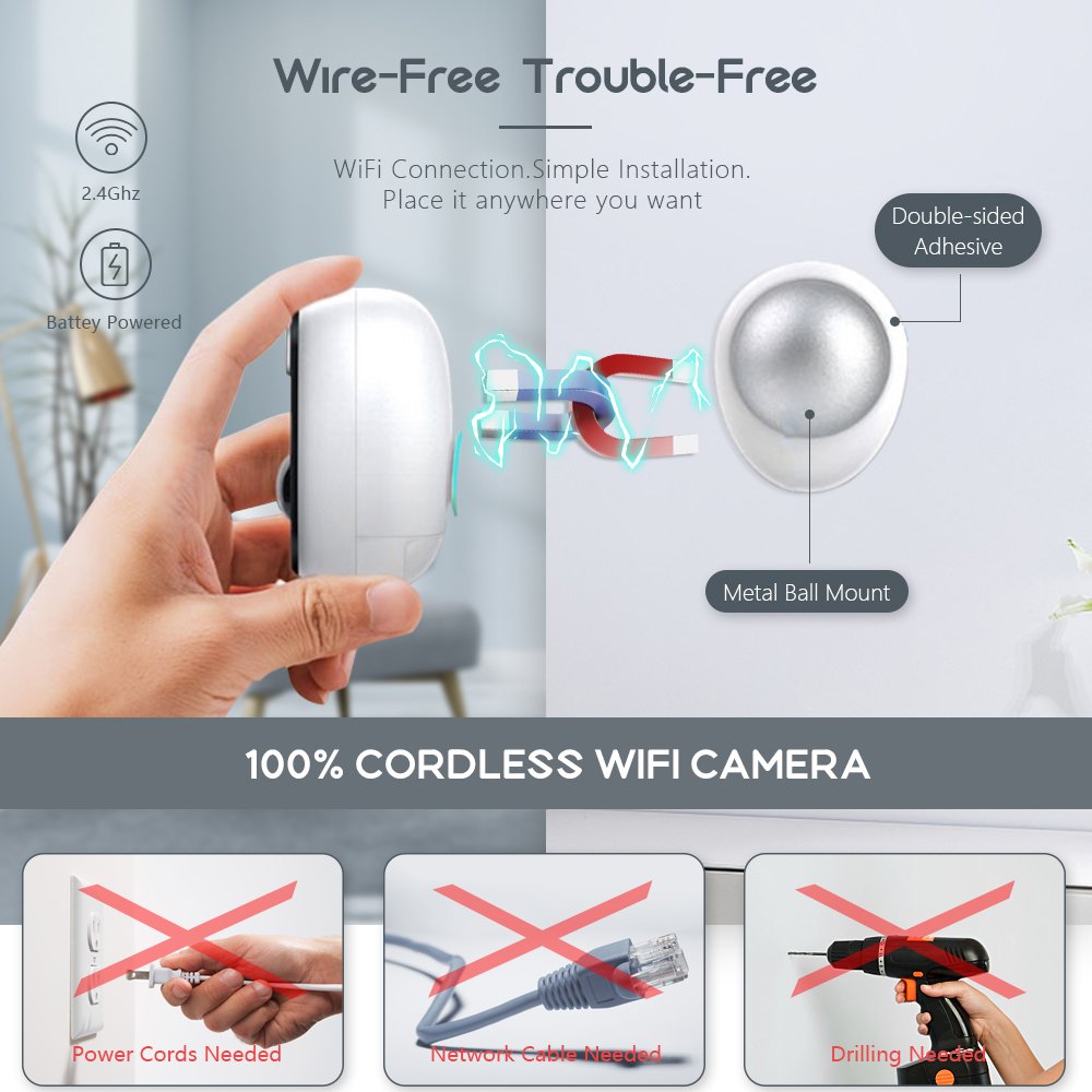 2mp 110 degree wide visual wire anale two way audio IP65 waterproof wifi mini security camera