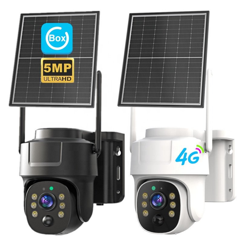 Outdoor 4g Sim Card PTZ CCTV Wireless Network Surveillance Cameras Ubox 5MP PIR Detect Low Power Battery Solar Camera Security
