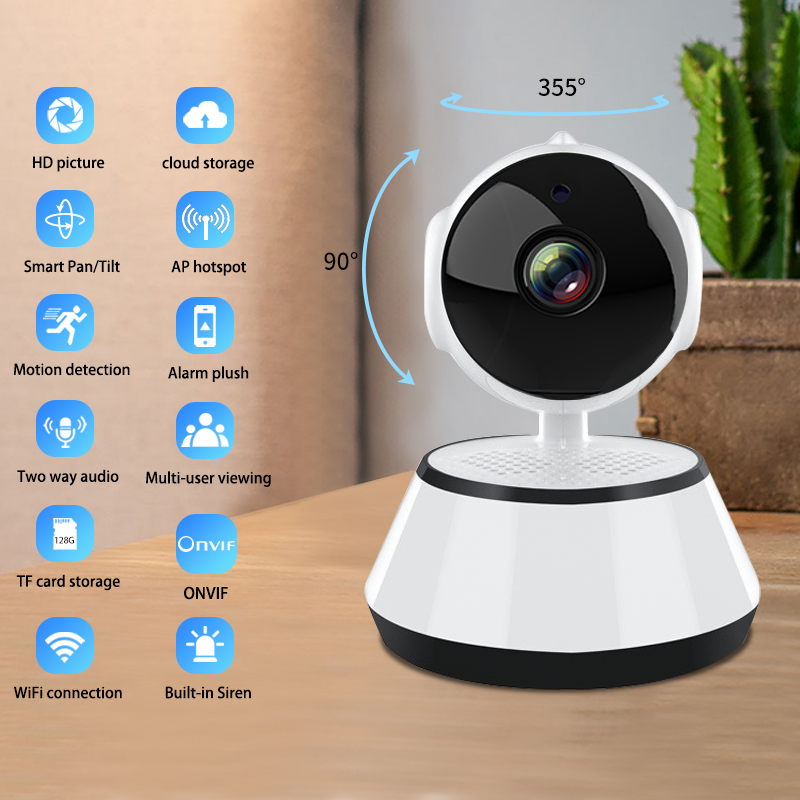 Yida Smart Mini Indoor Home Security Camera Wide Angle Motion Detection Wifi IP Network Camera
