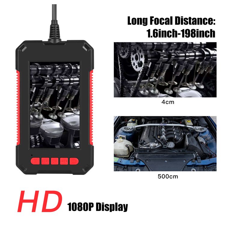 4.3" Screen 10M Hard Wire 3.9mm 6pcs LED Endoscope Videoscope With Display Endoscope Camera Borescope Inspection