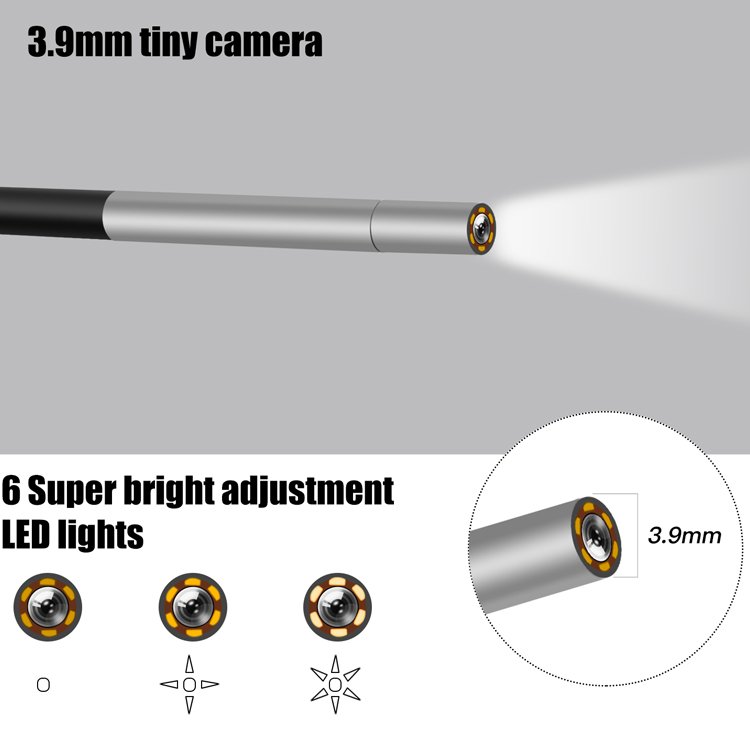 4.3" Screen 10M Hard Wire 3.9mm 6pcs LED Endoscope Videoscope With Display Endoscope Camera Borescope Inspection