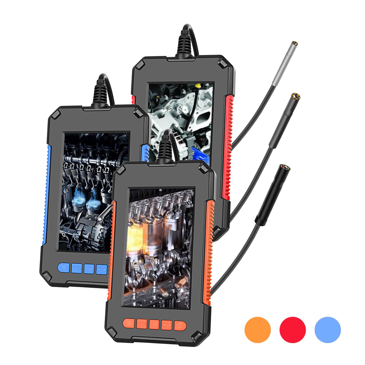 4.3" Screen 10M Hard Wire 3.9mm 6pcs LED Endoscope Videoscope With Display Endoscope Camera Borescope Inspection
