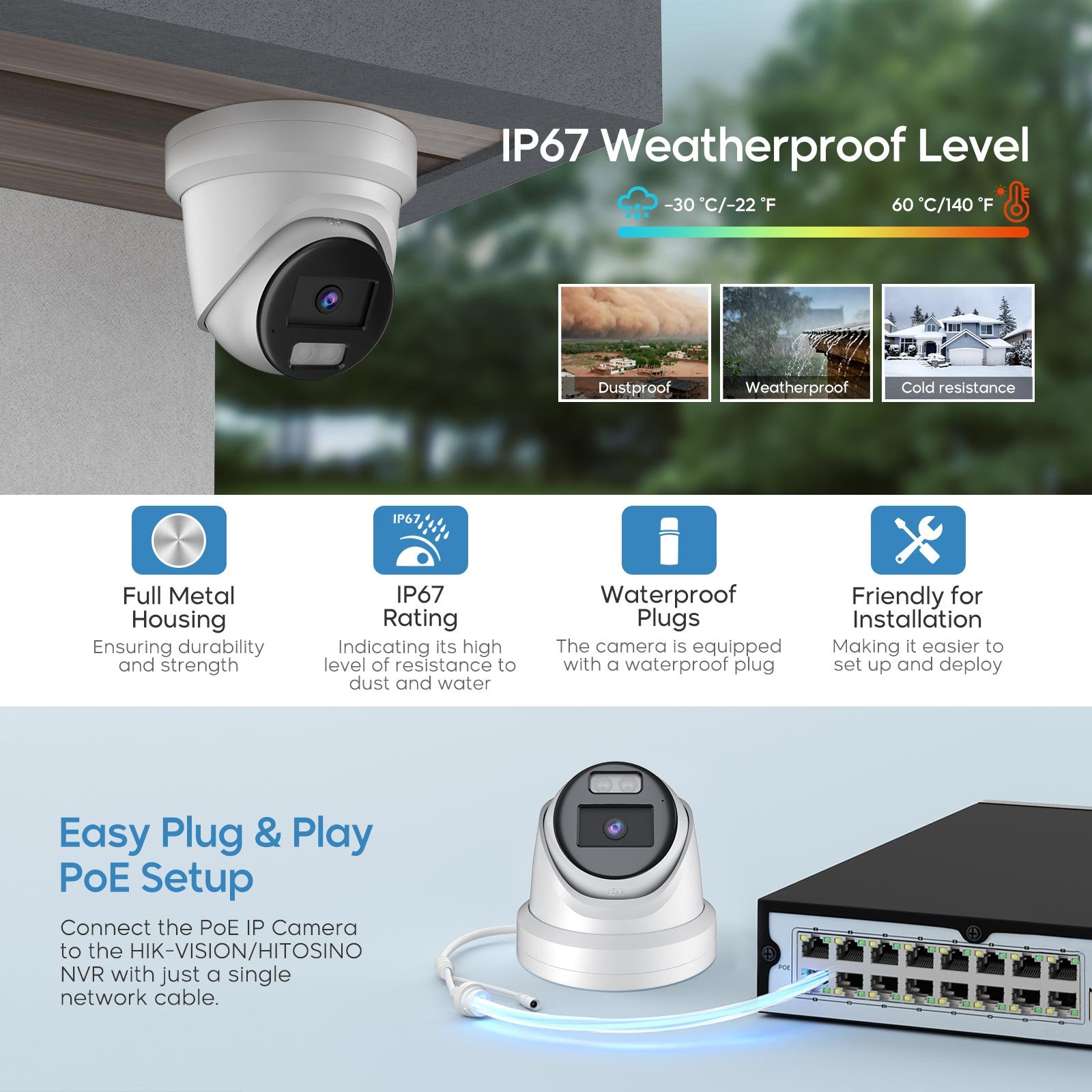 Original Hik DS-2CD2347G2H-LIU DS-2CD2367G2H-LIU DS-2CD2387G2H-LIU Smart Hybrid Light With ColorVu Fixed Turret Network Camera
