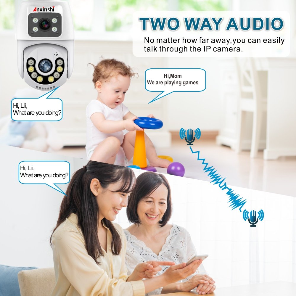 Anxinshi 4MP 4X Zoom 360° Dual Lens Bulb Wireless Full Color Night Vision Human Detection Bidirectional Audio Camera Tuya App