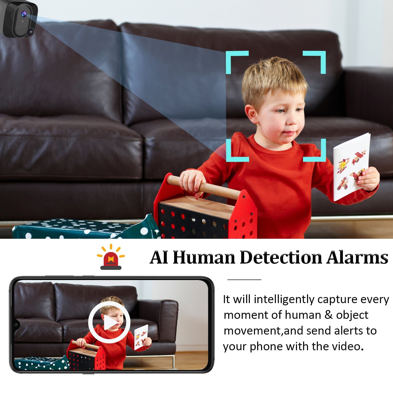 Mini WiFi Camera Small Camera Night Vision Home and Office Monitoring Cloud Storage Wireless Remote Baby Monitor