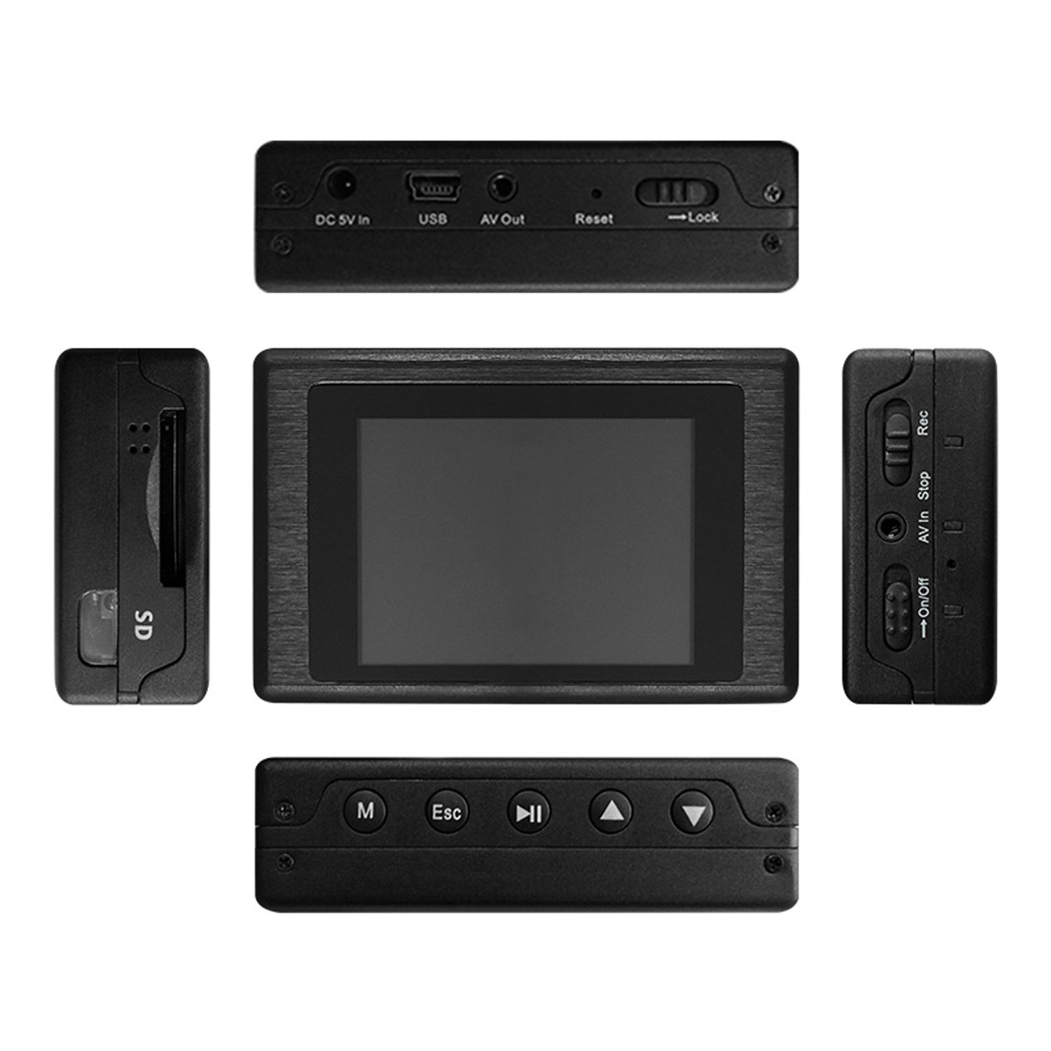 Audio Video CVBS Mini SD Card 2.4 LCD Display CVBS Input Video Recording Equipment Mini Dvr Law Enforcement Video Recorder