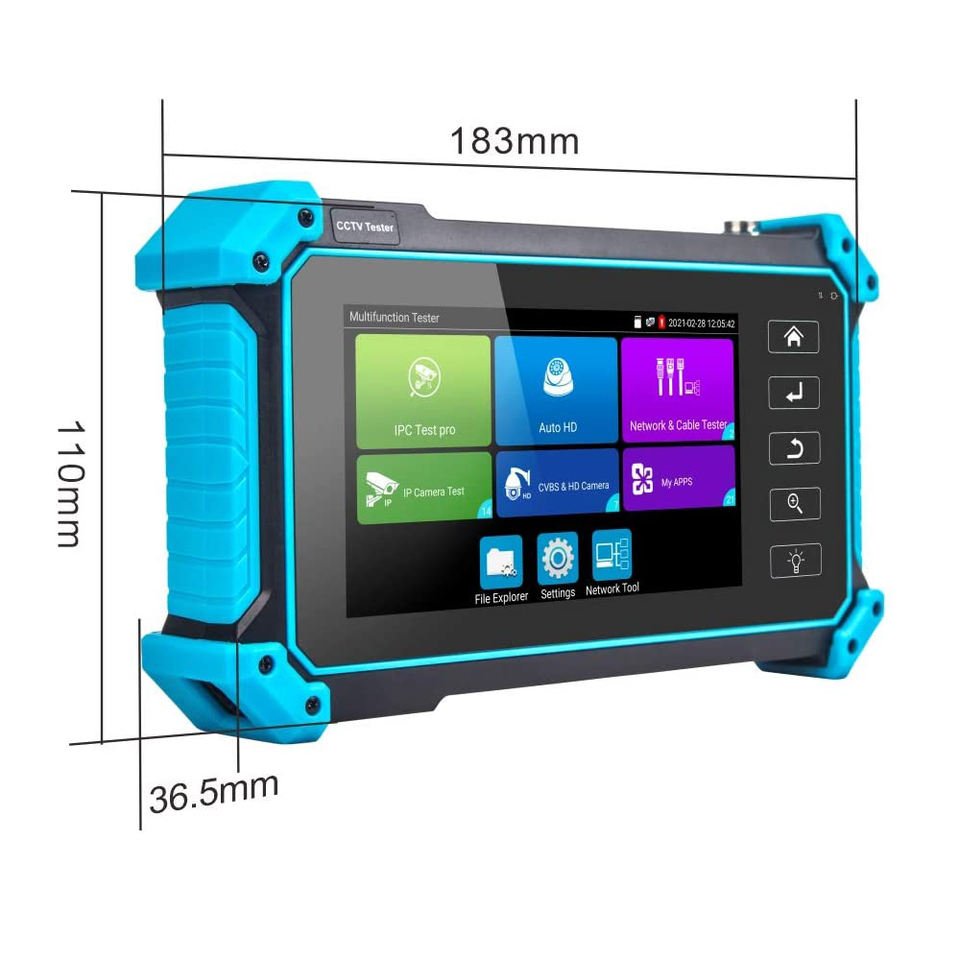 5INCH CCTV Tester Full 8MP IP CVI TVI AHD SDI Analog 6 IN 1 VGA & 4K HD Input Cable Tracer