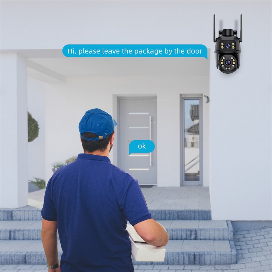 6MP Dual Lens iCsee ptz WIFI Camera Outdoor Human Auto Tracking Wireless Security icsee WIFI Camera
