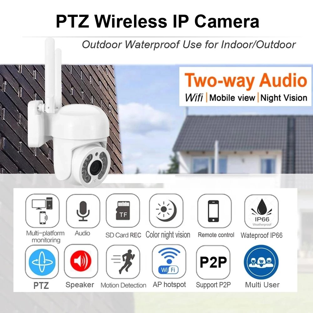 2MP IP Network Camera with 5G WiFi 1080p Mini Indoor/Outdoor 360 PTZ Wireless Motion Detect Two-Way Audio CCTV Security Camera