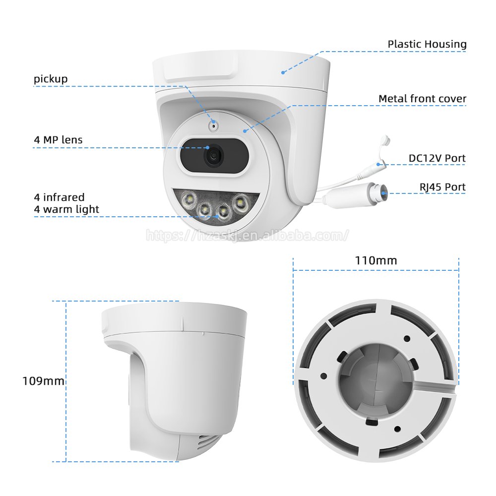 Seetong Indoor POE 4MP Dual Light Night Vision Surveillance CCTV Network Camera With Audio Human Detection Dome Security Camera
