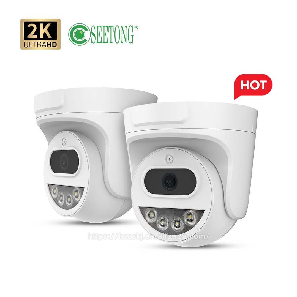 Seetong Indoor POE 4MP Dual Light Night Vision Surveillance CCTV Network Camera With Audio Human Detection Dome Security Camera