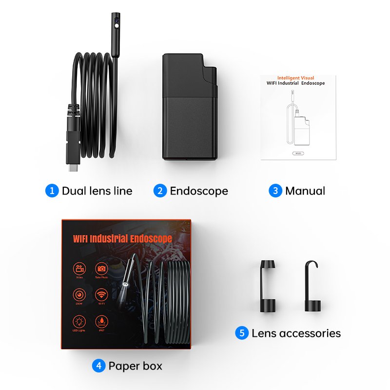 ANESOK W500 8mm HD 1080P 5M Dual Lens Rigid Wireless Endoscope Camera Endoscope Price