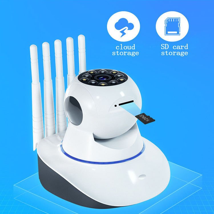 5G Indoor Infrared Full Color At Night 360 Degree PTZ IP Network Wireless 5 Antena Night Vision HD CCTV Surveillance Mini Camera