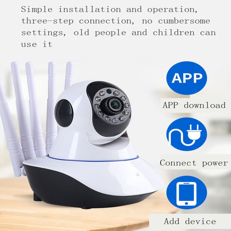 5G Indoor Infrared Full Color At Night 360 Degree PTZ IP Network Wireless 5 Antena Night Vision HD CCTV Surveillance Mini Camera