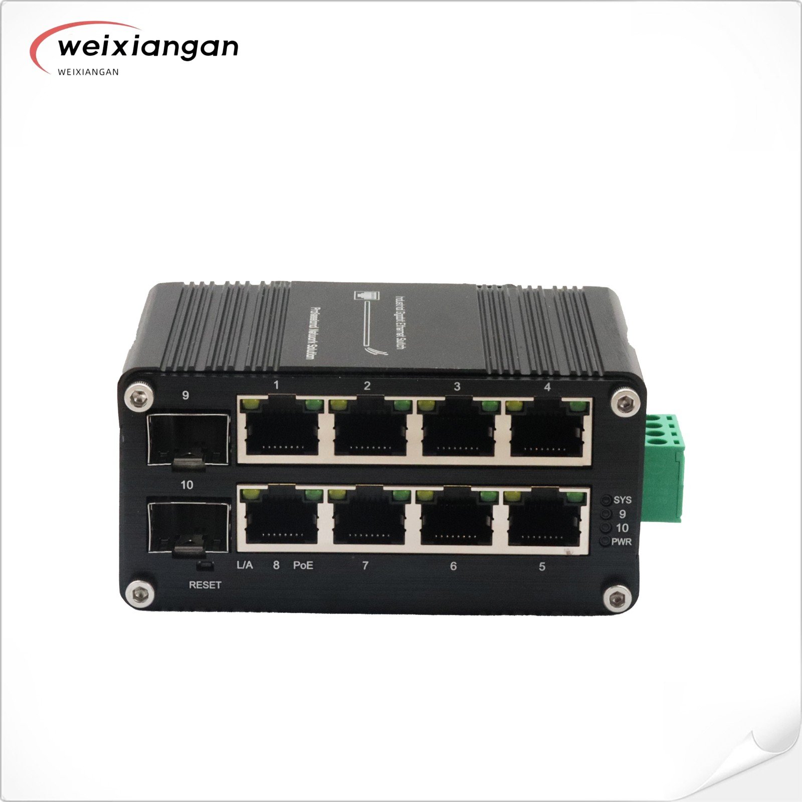 Gigabit Industrial DIN Rail Power Over Ethernet Network Switch IP Cameras VoIP Phones Wireless APs 8 Port PoE Switch
