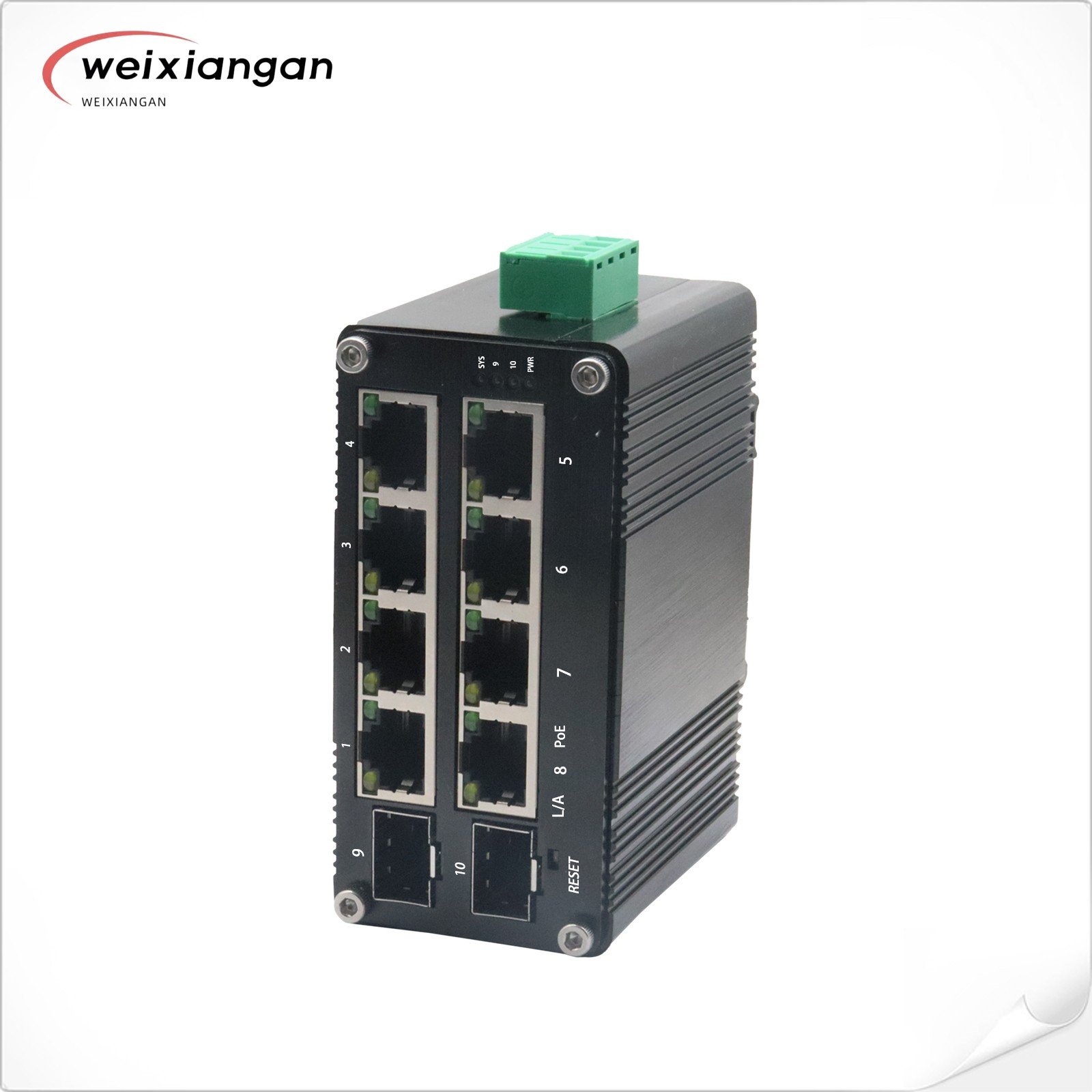 Gigabit Industrial DIN Rail Power Over Ethernet Network Switch IP Cameras VoIP Phones Wireless APs 8 Port PoE Switch