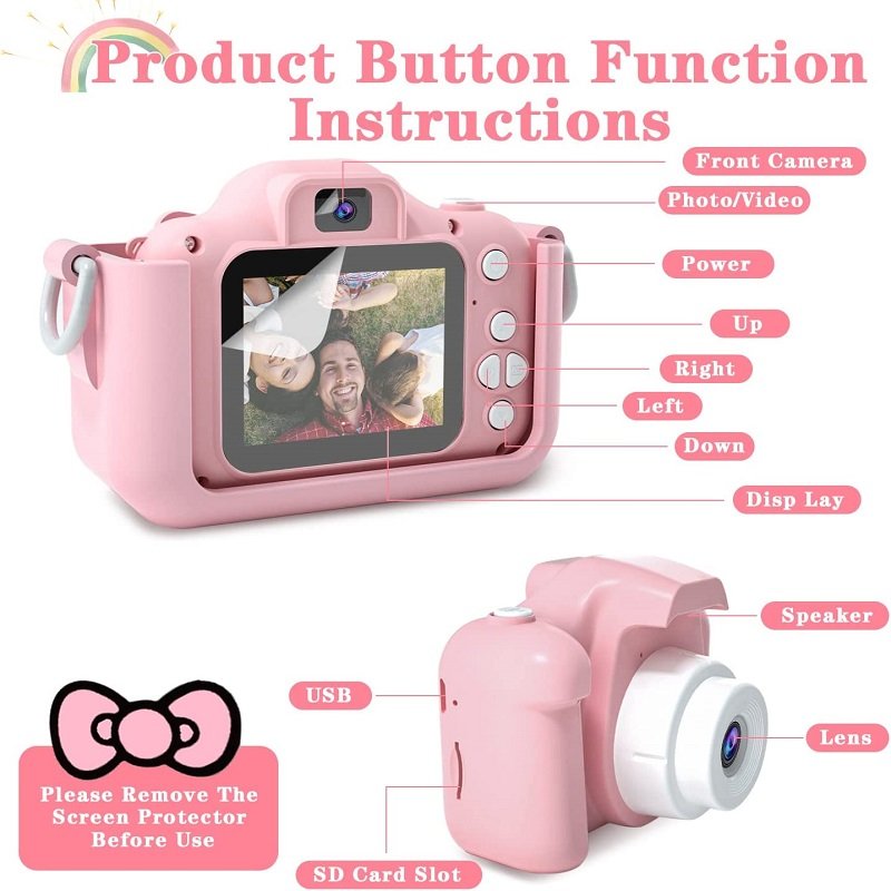 Photo Selfie Camera 1809p 2 Inch Rechargeable Kids Mini Digital Camera Toys Kids Camera For Children Gift