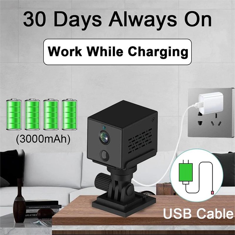 mini camera sans fil 3MP Indoor Security Color Night Vision Alarm Push Motion Detection 4G camera