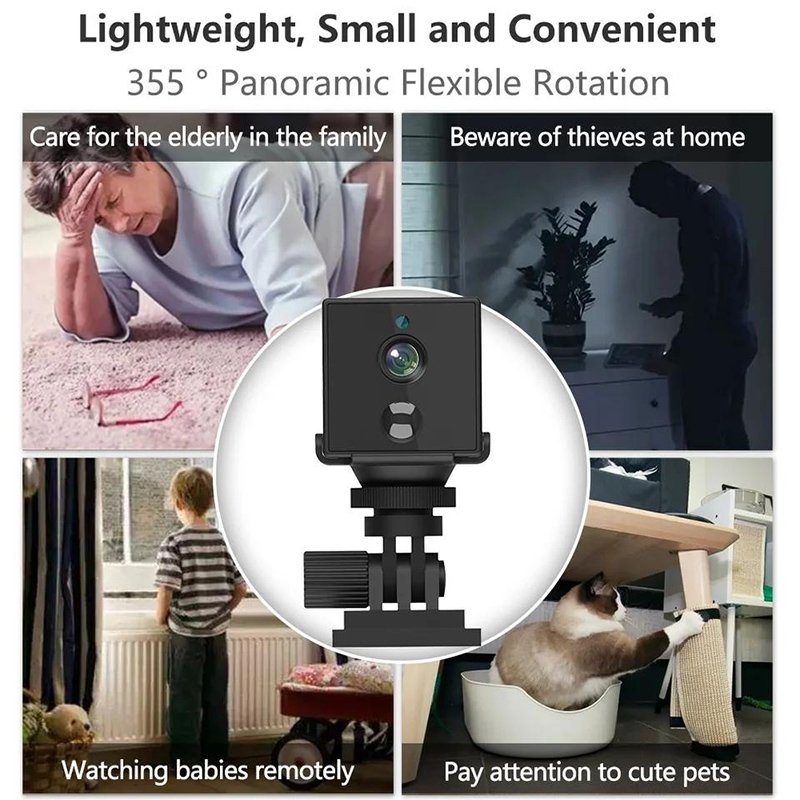 mini camera sans fil 3MP Indoor Security Color Night Vision Alarm Push Motion Detection 4G camera