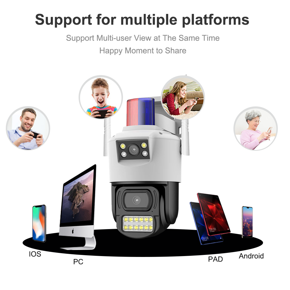 Dual lens AI tracking V380 Full Color Smart PTZ Home Security CCTV Wireless Mini camera wifi outdoor surveillance