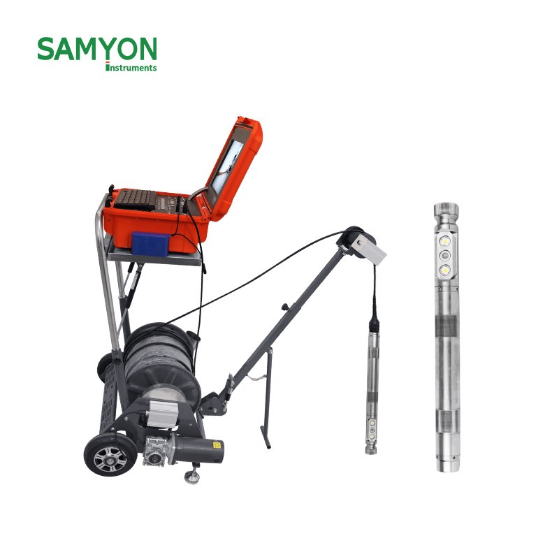 Analog Industrial Borewell Camera 80m Underwater Drilling Detector Inspection Deep With Transmitter 55mm Dual