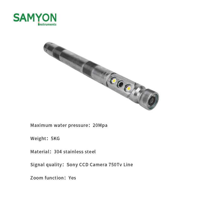 Analog Industrial Borewell Camera 80m Underwater Drilling Detector Inspection Deep With Transmitter 55mm Dual