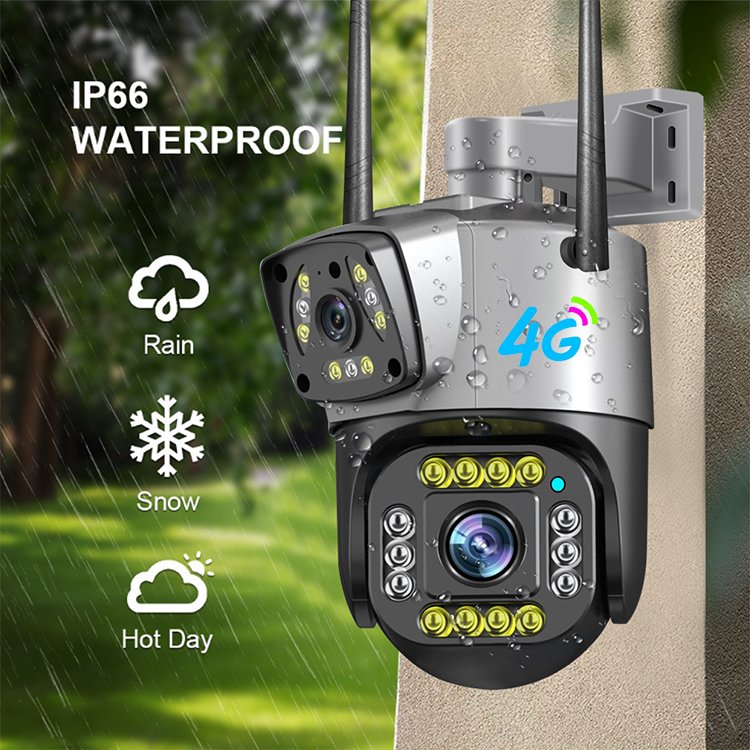 V380pro 4MP 4G Outdoor Camera 4G Sim Card Dual Mirror Ptz Lte Ai Detection Alarm Security Viewerframe Mode Network Ip Camera