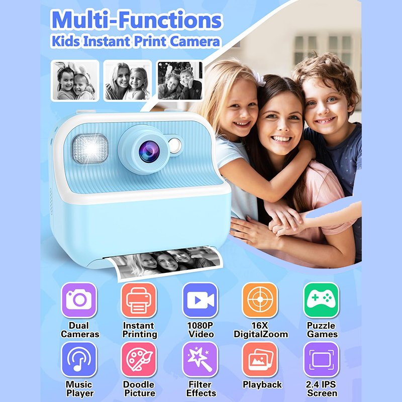 CP02 Juguetes 2023 Elementary School Students Kindergarten Gift Kids Instant Camera Print Mini Camera For Girl Boy Children