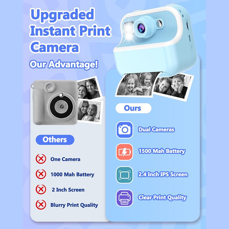 CP02 Juguetes 2023 Elementary School Students Kindergarten Gift Kids Instant Camera Print Mini Camera For Girl Boy Children