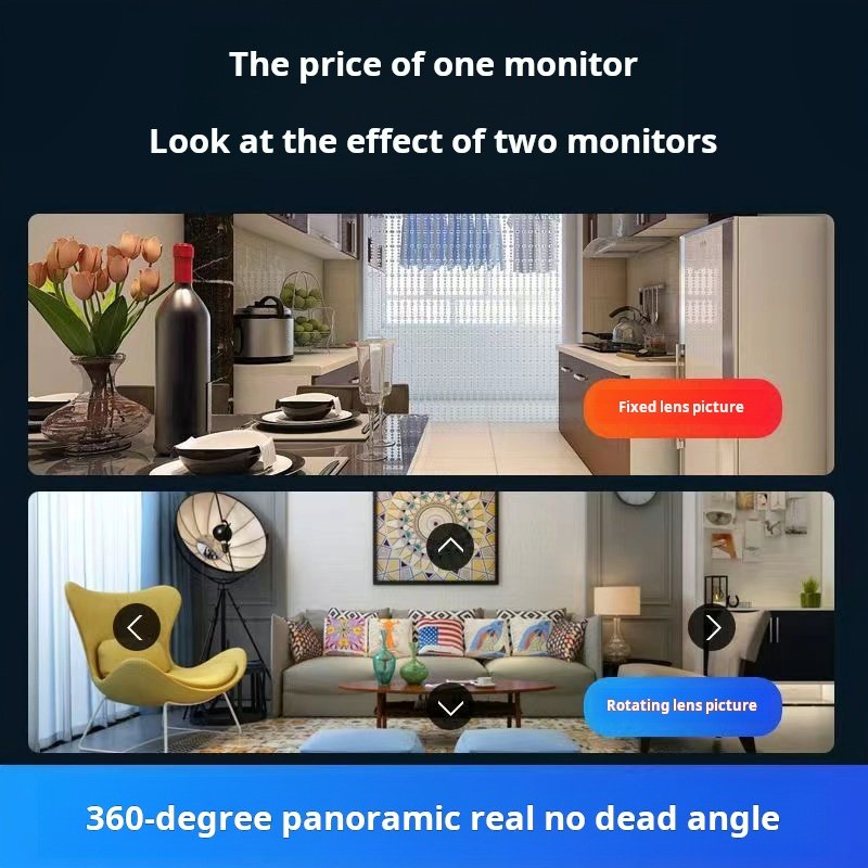 Wedtserha Double Megapixel 1080P HD Dual lens indoor Human detective 360 degree Wifi bulb smart camera wifi camera High quality