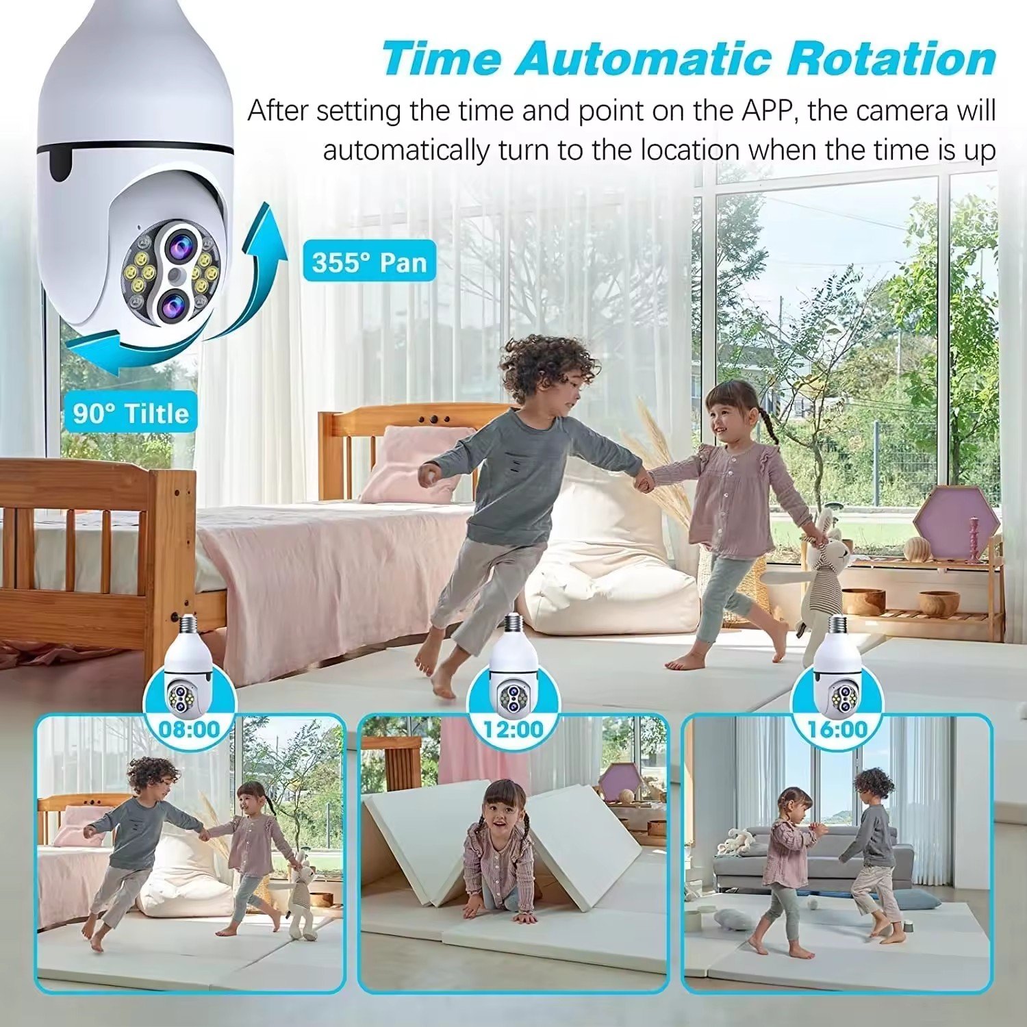 10x Zoom E27 Security Sur-veillance home CCTV Wireless IP Light Bulb Camera Wifi Dual Lens Bulb IP PTZ Mini Camera